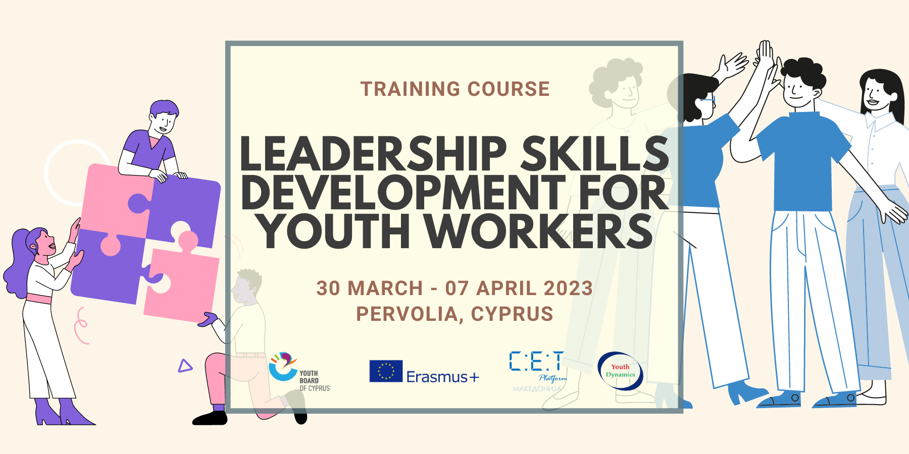 TC Leadership Skills Development for youth workers in Cyprus landscape poster